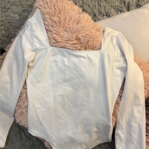 Hollister Cream Long Sleeve Bodysuit